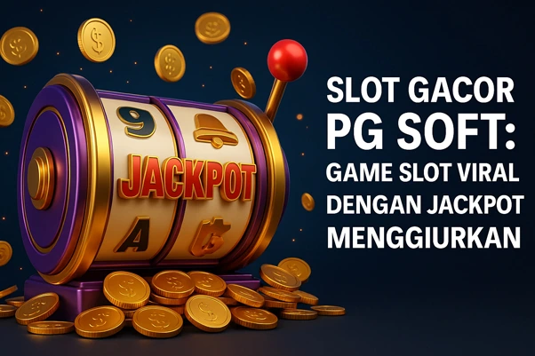 3D ilustrasi slot gacor PG SOFT dengan gulungan berkilau, jackpot emas, dan efek visual modern